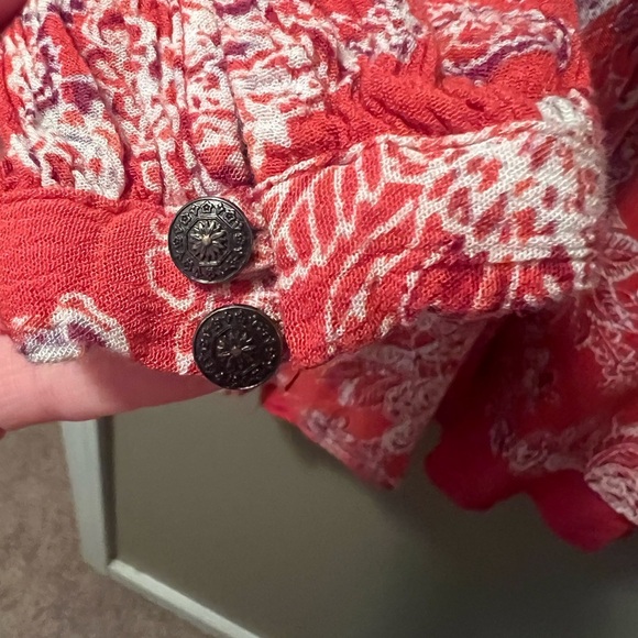 Free People Lucky Loosey dress in blood orange combo - Picture 3 of 6